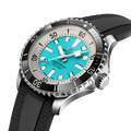 Breitling Superocean Automatic 44 Turquoise Dial Black Rubber Strap Watch for Men - A17376211L2S1