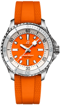 Breitling Superocean Automatic 36 Orange Dial Orange Rubber Strap Watch for Men - A17377211O1S1