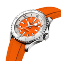 Breitling Superocean Automatic 36 Orange Dial Orange Rubber Strap Watch for Men - A17377211O1S1