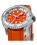 Breitling Superocean Automatic 36 Orange Dial Orange Rubber Strap Watch for Men - A17377211O1S1