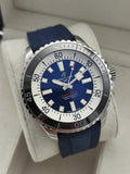 Breitling Superocean Automatic 44 Blue Dial Blue Rubber Strap Watch for Men - A17376211C1S1