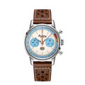 Breitling Top Time Deus Limited Edition White Dial Brown Leather Strap Watch for Men - A233112A1A1X1