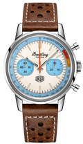 Breitling Top Time Deus Limited Edition White Dial Brown Leather Strap Watch for Men - A233112A1A1X1