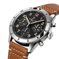 Breitling Avi Chronograph 42 P-51 Mustang Black Dial Brown Leather Strap Watch for Men - A233803A1B1X1