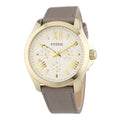 Fossil Cecile Champagne Dial Grey Leather Strap Watch for Women - AM4529