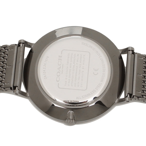 Coach Charles Black Dial Grey Mesh Bracelet Watch for Men - 14602145