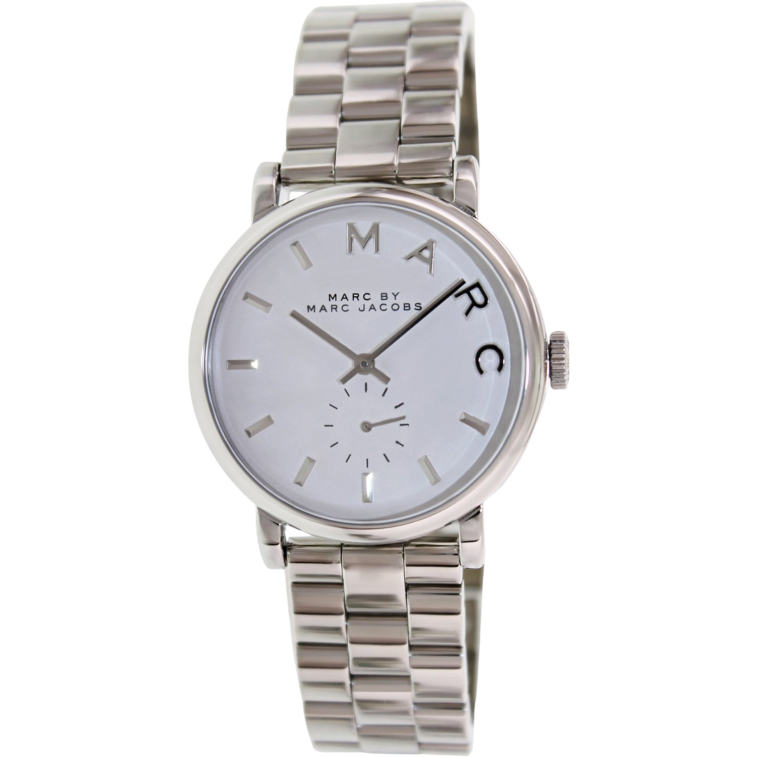 Marc Jacobs Baker White Dial Silver Stainless Steel Strap Watch for Women - MBM3242