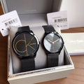 Calvin Klein Minimal Black Dial Black Mesh Bracelet Watch for Men - K3M214X1