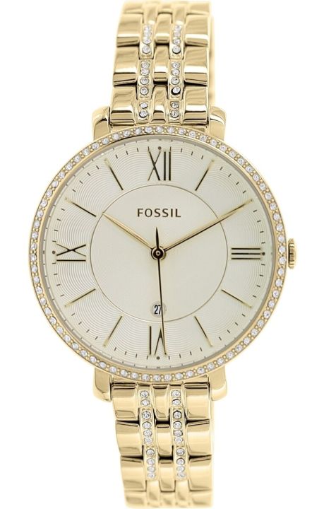 Fossil Jacqueline Gold Dial Gold Steel Strap Watch for Women - ES3547