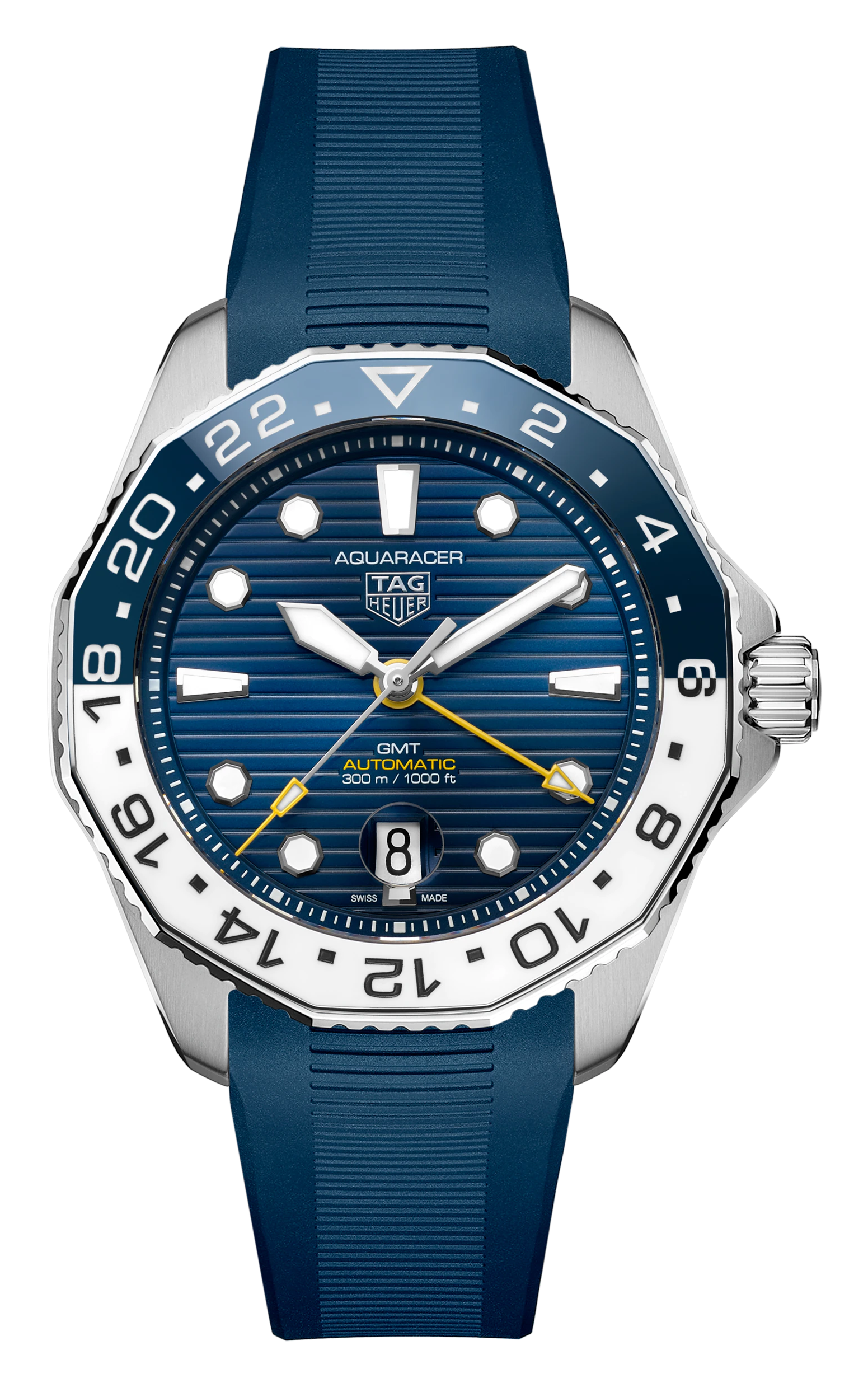 Tag Heuer Aquaracer Professional 300 GMT Automatic Blue Dial Blue Rubber Strap Watch for Men - WBP2010.FT6198