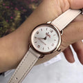 Coach Delancey White Dial White Leather Strap Watch for Women - 14502790