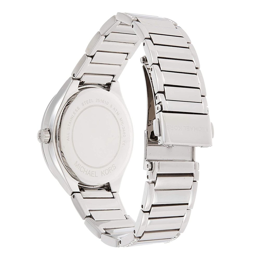 Michael Kors Kerry Mother of Pearl Dial Silver Strap Watch for Women - MK3480