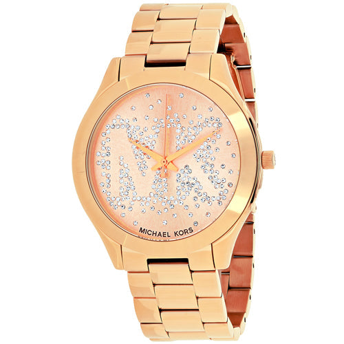 Michael Kors Slim Runway Rose Gold Dial Rose Gold Steel Strap Watch for Women - MK3591