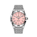 Breitling Chronomat 32 Diamonds Pink Dial Silver Steel Strap Watch for Women - A77310101K1A1