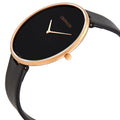 Calvin Klein Full Moon Black Dial Black Leather Strap Watch for Women - K8Y236C1