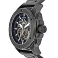 Fossil Modern Machine Automatic Silver Dial Black Steel Strap Watch for Men - ME3080