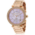 Michael Kors Parker Lilac Dial Gold Steel Strap Watch for Women - MK6169