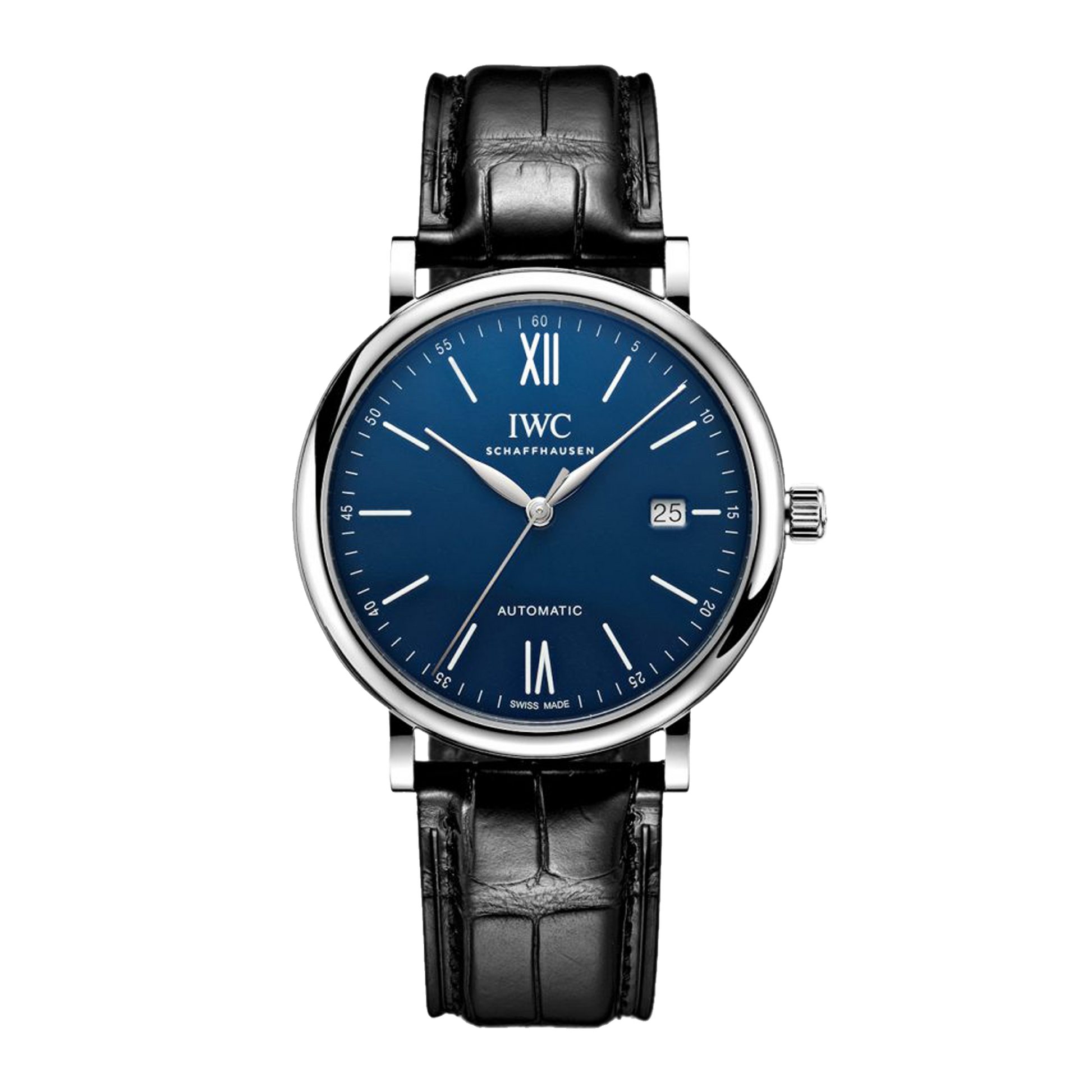 IWC Portofino '150 Years Edition' Automatic Blue Dial Black Leather Strap Watch for Men - IW356518