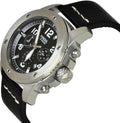 Fossil Modern Machine Chronograph Black Dial Black Leather Strap Watch for Men - FS4928