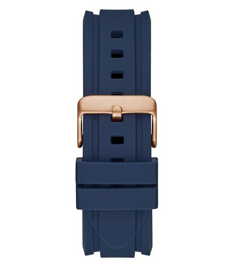 Guess Commander Blue Dial Blue Rubber Strap Watch for Men - GW0211G4