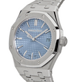 Audemars Piguet Royal Oak 50th Anniversary Light Blue Dial Silver Steel Strap Watch for Men - 15550ST.OO.1356ST.04