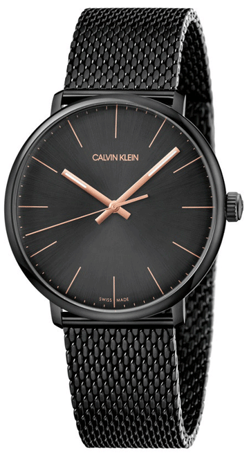 Calvin Klein High Noon Quartz Black Dial Black Mesh Bracelet Watch for Men - K8M21421