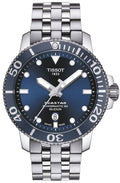 Tissot T Sport Seastar 1000 Powermatic Silicum Blue Dial Stainless Steel Strap Watch For Men - T120.407.11.041.01