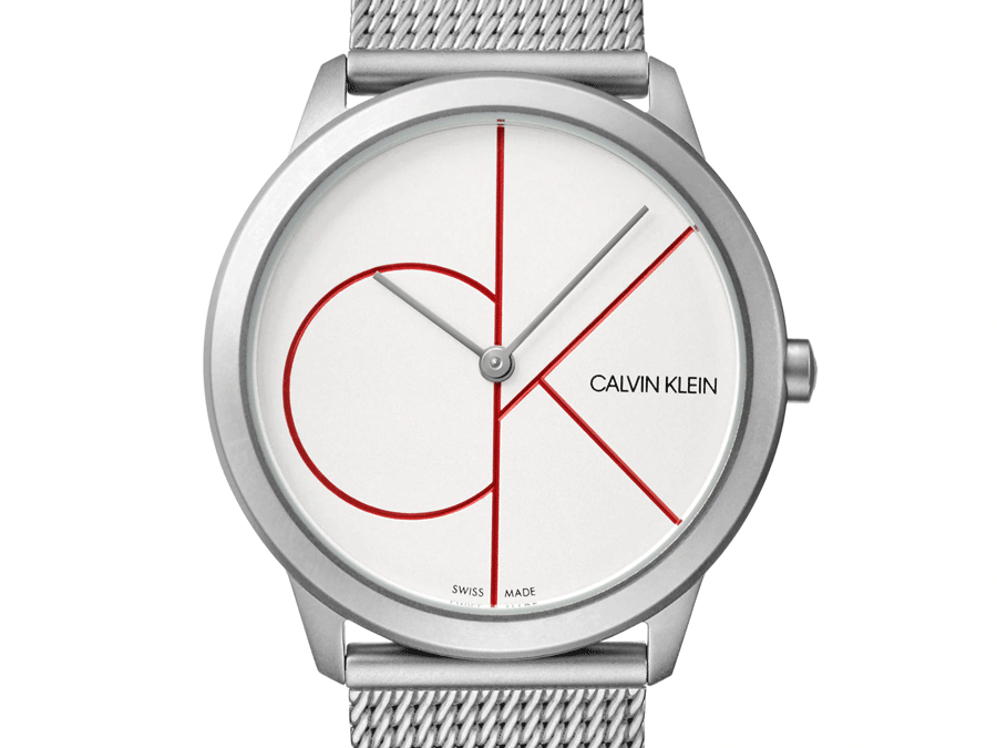 Calvin Klein Minimal White Dial Silver Mesh Bracelet Watch for Women - K3M52152