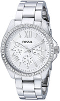 Fossil Cecile Chronograph Silver Dial Silver Steel Strap Watch for Women - AM4481