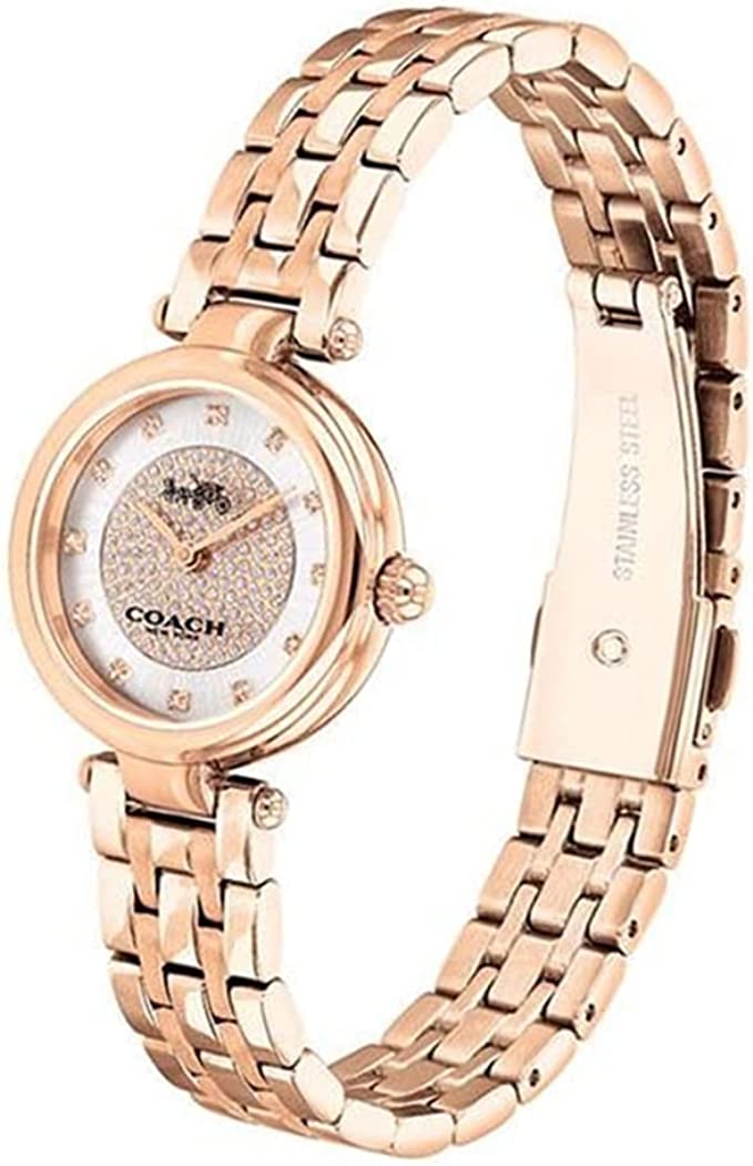 Coach Park Silver Dial Rose Gold Steel Strap Watch for Women - 14503736