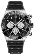 Breitling Super Chronomat B01 44 Black Dial Black Rubber Strap Watch for Men - AB0136251B1S1