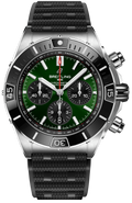 Breitling Super Chronomat B01 44 Green Dial Black Rubber Strap Watch for Men - AB0136251L1S1