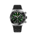 Breitling Super Chronomat B01 44 Green Dial Black Rubber Strap Watch for Men - AB0136251L1S1