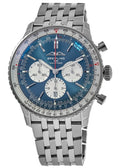 Breitling Navitimer B01 Chronograph 46 Blue Dial Silver Steel Strap Watch for Men - AB0137211C1A1