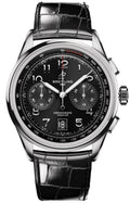 Breitling Premier B01 Chronograph 42 Black Dial Black Leather Strap Watch for Men - AB0145221B1P1