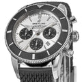 Breitling Superocean Heritage B01 Chronograph 44 Silver Dial Black Mesh Bracelet Watch for Men - AB0162121G1S1