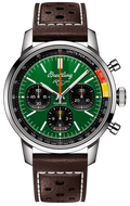 Breitling Top Time B01 Ford Mustang Green Dial Brown Leather Strap Watch for Men - AB01762A1L1X1