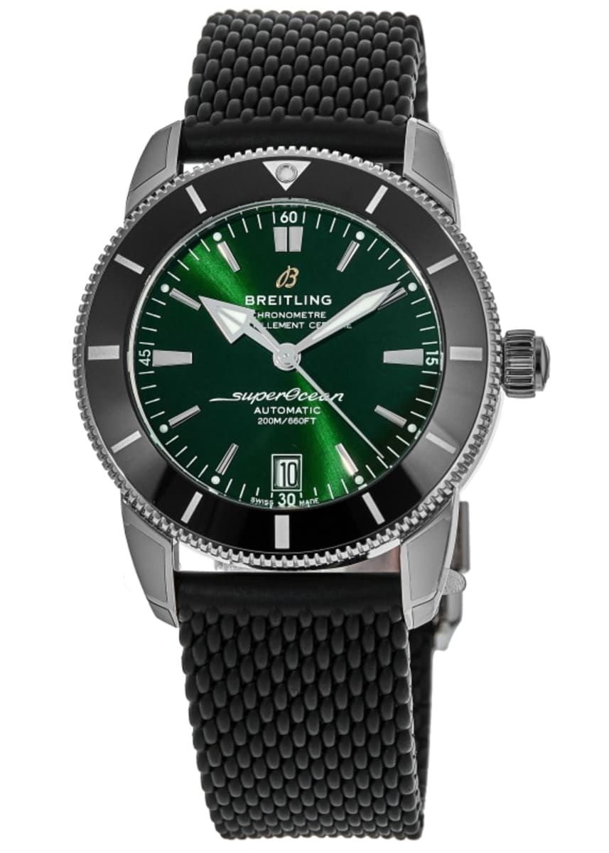 Breitling Superocean Heritage B20 Automatic 42 Green Dial Black Mesh Bracelet Watch for Women - AB2010121L1S1