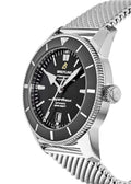 Breitling Superocean Heritage B20 Automatic 46 Black Dial Silver Mesh Bracelet Watch for Men - AB2020121B1A1