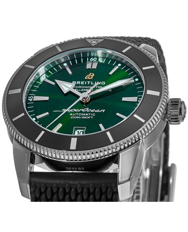 Breitling Superocean Heritage B20 Automatic 46 Green Dial Black Mesh Bracelet Watch for Men - AB2020121L1S1