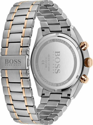 Hugo Boss Champion Chronograph Black Dial Two Tone Steel Strap Watch for Men - 1513819