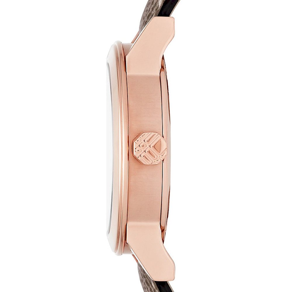 Burberry The City Pink Dial Brown Leather Strap Watch for Women - BU9236