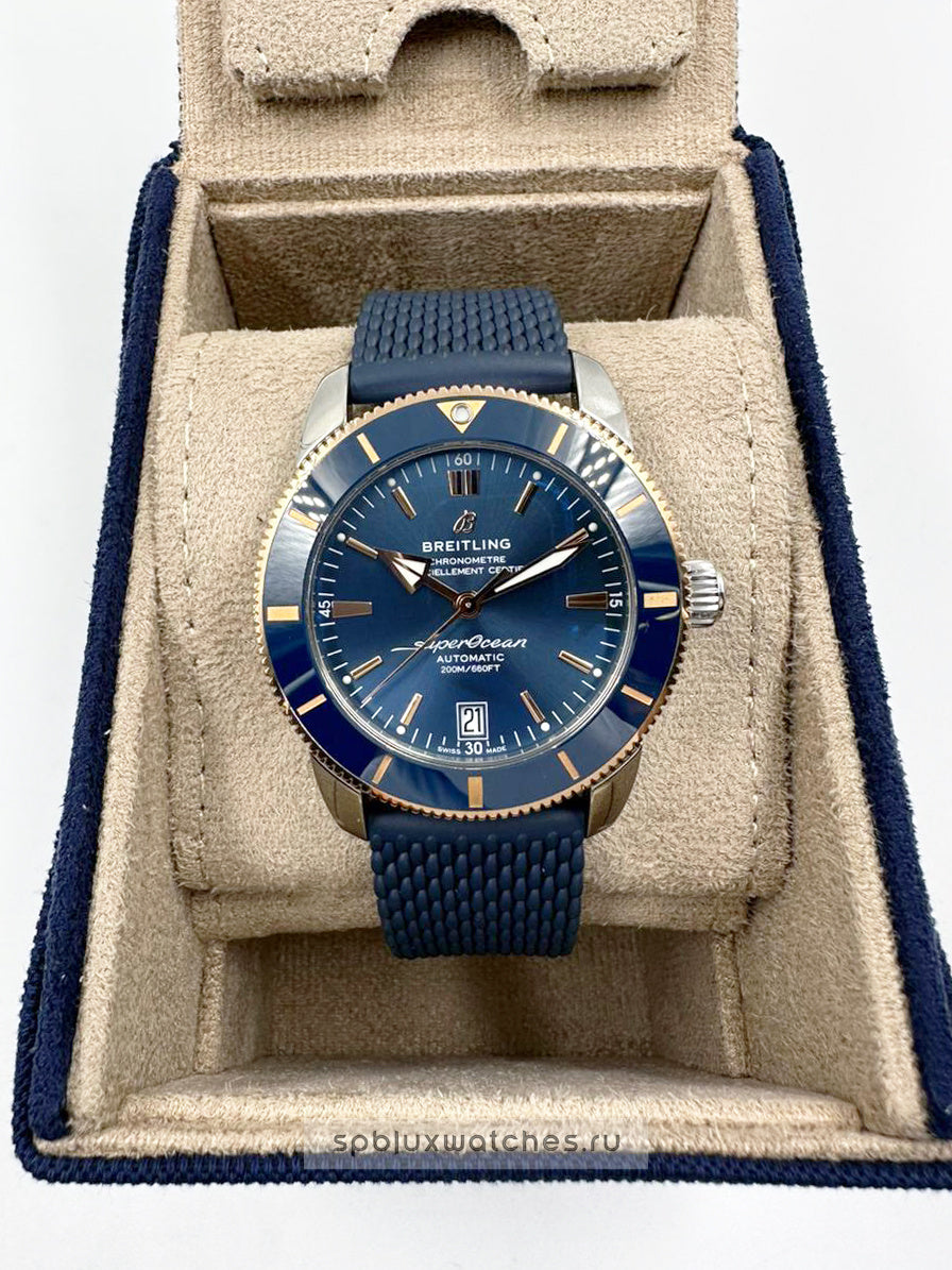 Breitling Superocean Heritage B20 Automatic 42 Blue Dial Blue Mesh Bracelet Watch for Men - UB2010161C1S1