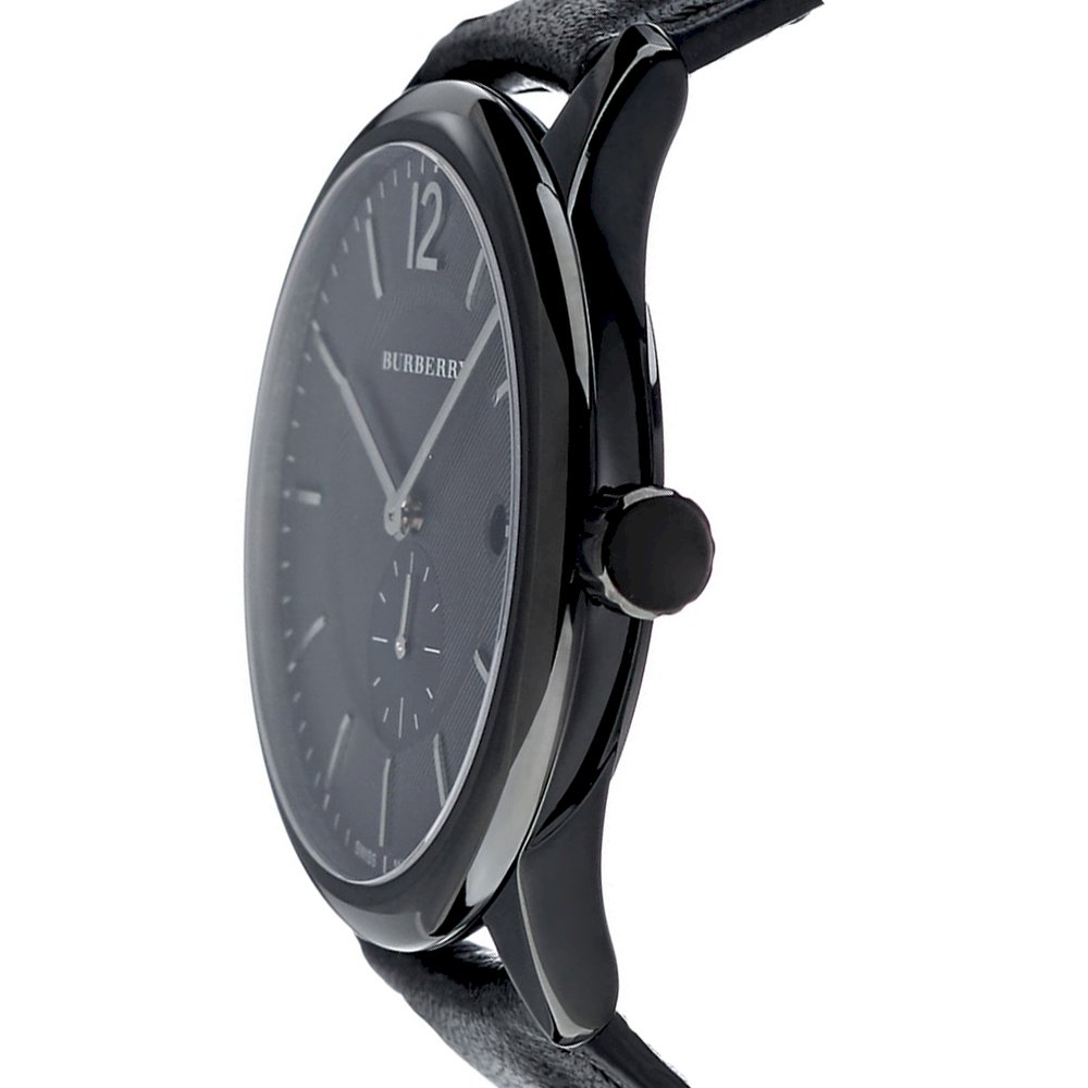 Burberry The Classic Black Dial Black Leather Strap Watch for Men - BU10003