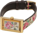 Gucci G-Frame Floral Ivory Dial White Leather Strap Watch For Women - YA147406