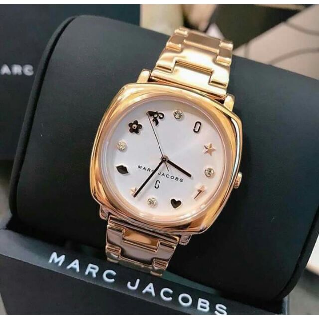 Marc Jacobs Mandy White Dial Rose Gold Stainless Steel Strap Watch for Women - MJ3574