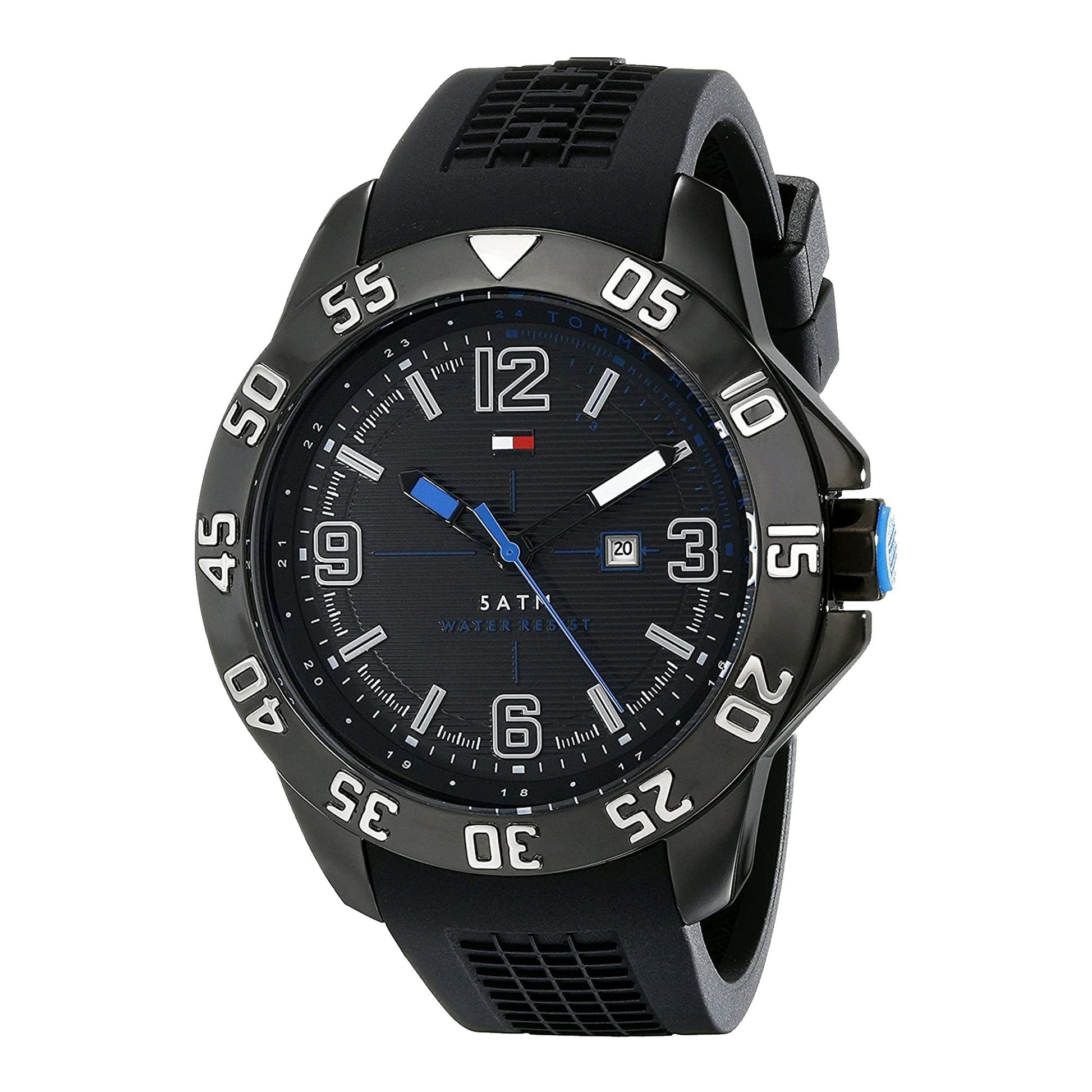 Tommy Hilfiger Sport Multifunction Black Dial Black Rubber Strap Watch for Men - 1790983