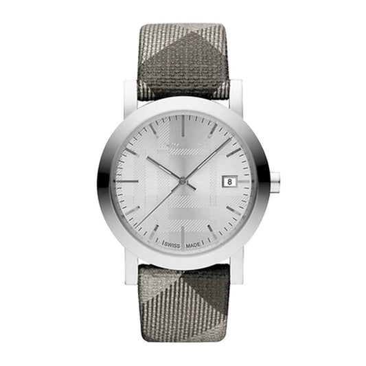 Burberry Silver Dial Multicolored Leather Strap Watch for Women - BU1873