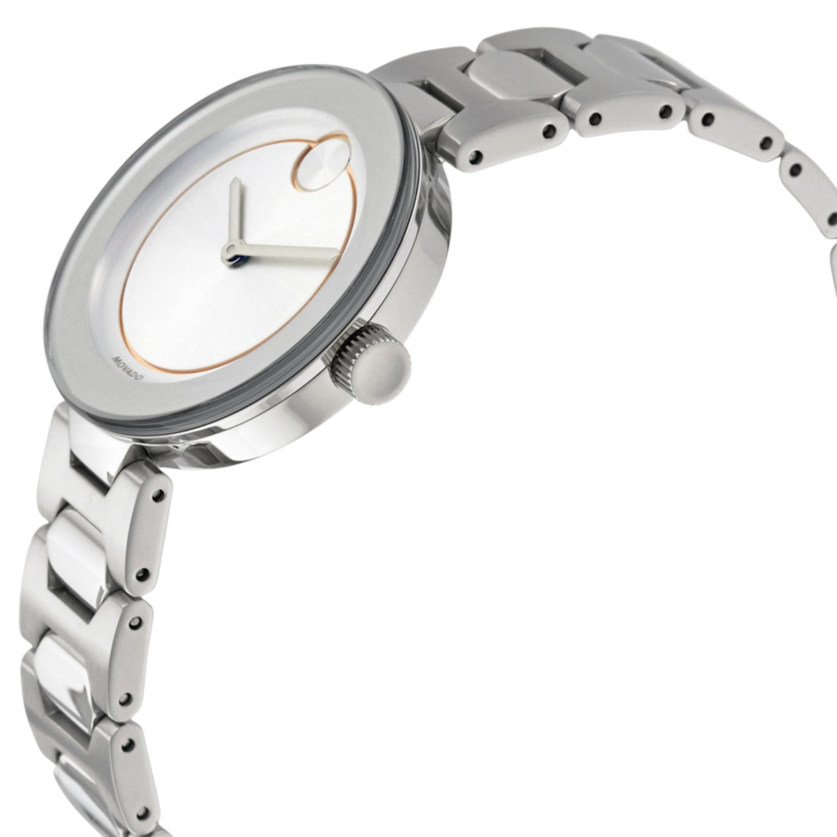 Movado Bold Silver Dial Silver Steel Strap Watch For Women - 3600381