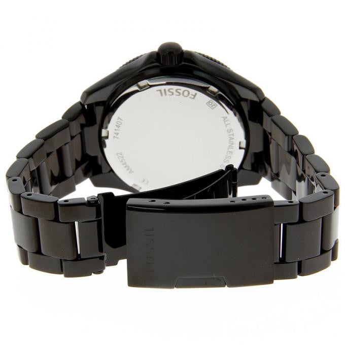 Fossil Cecile Multi Function Crystals Black Dial Black Steel Strap Watch for Women - AM4522